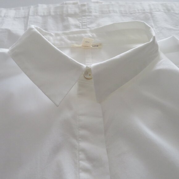 🎉HP🎉Eileen Fisher-Organic Cotton Classic Collar Long Shirt, White, Med., NWOT - Picture 10 of 10